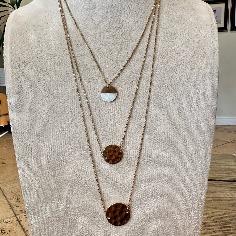 Elegant Gold Triple Layer Necklace